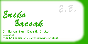 eniko bacsak business card