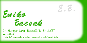 eniko bacsak business card